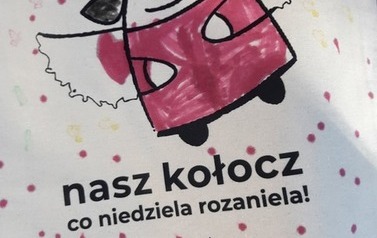 Torba ekologiczna z Aniołkiem wykonana podczas warsztat&oacute;w