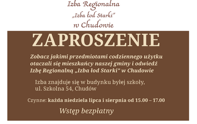 Zdjęcie do Zapraszamy do Izby Regionalnej &bdquo;Izba łod Starki&rdquo; w Chudowie